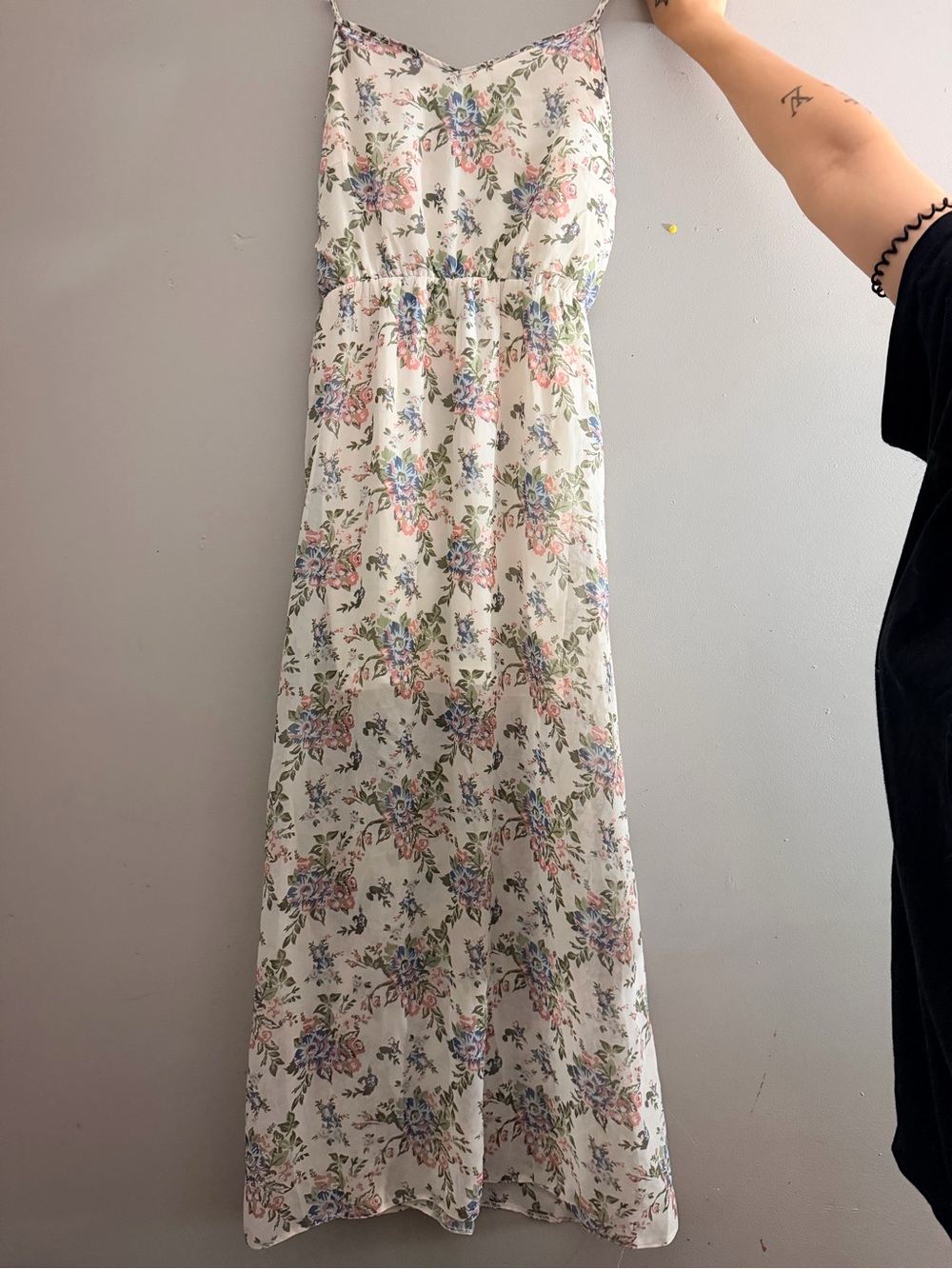 Vintage Streetwear Society Floral maxi dress sheer